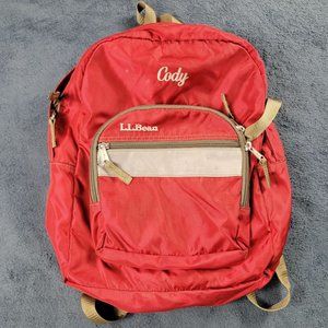 LL Bean Deluxe Book Pack 32L Nylon Backpack Red School Casual Outdoors